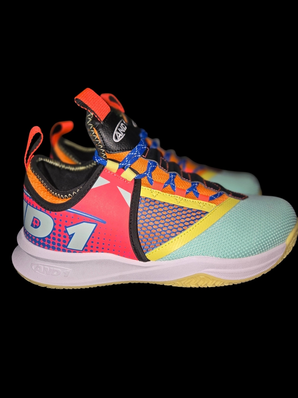 And1 Charge TPR Multicolor Men's Sneakers - Mint, Coral, Yellow, Blue